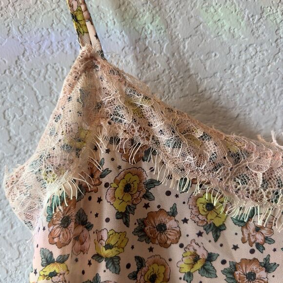 Boho picnic hippie flirty girly festival Cold mode floral Y2K tank top‎ sz large - Picture 6 of 12